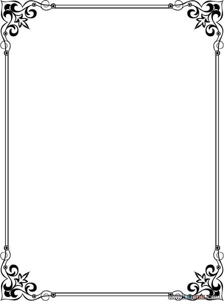 a black and white square frame with an ornate design on the border, it is blank for