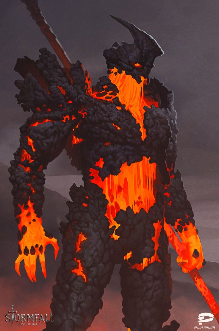 an animated image of a demonic creature in flames