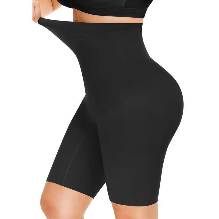 Women's Seamless High Waisted Tummy Control Thigh Slimmer Shapewear Comfortable & Breathable Fabric- Made From Skin-Friendly Fabrics With High Elasticity Which Compresses Body Fat And Shapes The Body While Remaining Comfortable And Breathable -Nylon, Spandex Tummy Control Body Shaper- A Full Wrap Around Your Tummy, Waist, Back And Hips That Not Only Quickly Tightens Excess Fat But Also Effectively Smooths Out Your Flab Without Any Bulges, Making You Look Smoother In Tight Dresses, Skirts, Trouse Black Shapewear With Built-in Bra And High-cut Leg, Seamless Mid-thigh Shapewear, Black Seamless Shapewear Bottoms, Solid Color Short Leg Shapewear, Solid Color Mid-thigh Length Shapewear, Black Smoothing Short Leg Shapewear, Black Smoothing Shapewear With Short Legs, Black Seamless Shapewear With High-cut Leg, Black Shapewear With Built-in Shorts And High-cut Leg