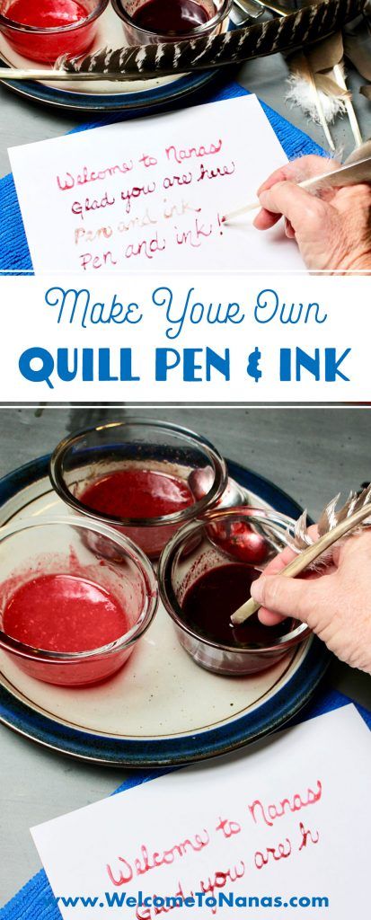 make your own quill pen ink with water and nourishment needed to use