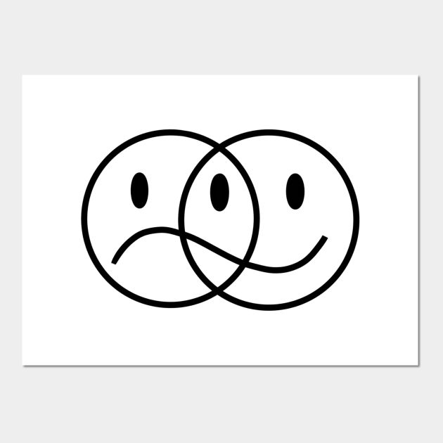 two circles with faces in the middle