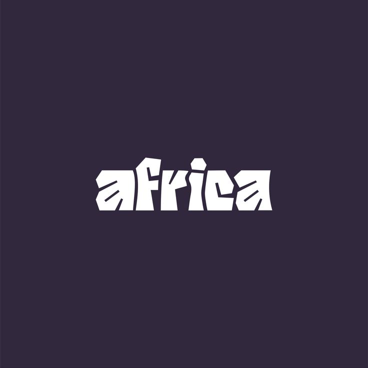 the word africa written in white on a black background