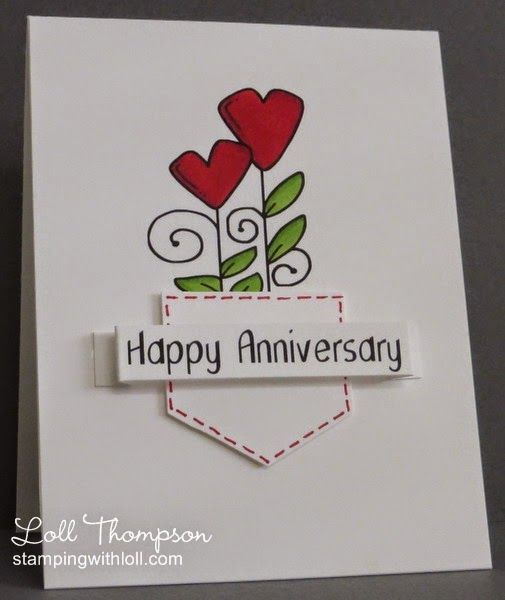 a happy anniversary card with two hearts on it