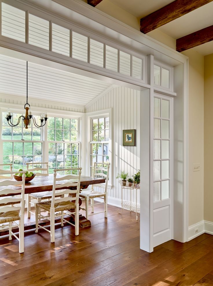 the dining room is clean and ready for us to eat dinner on this sunny day