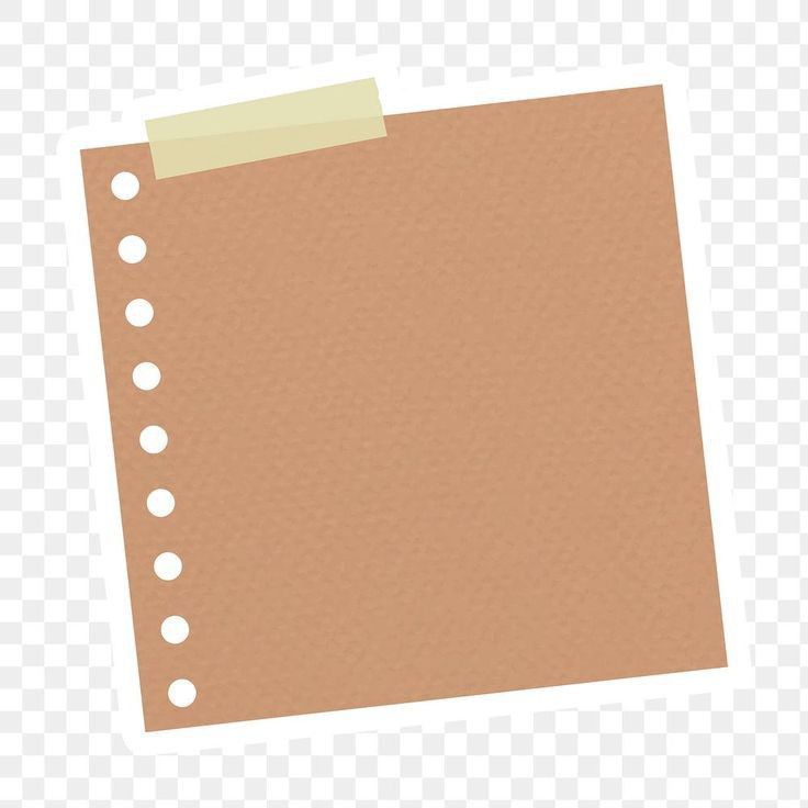 a piece of brown paper with white circles on it, and a note pad attached to the