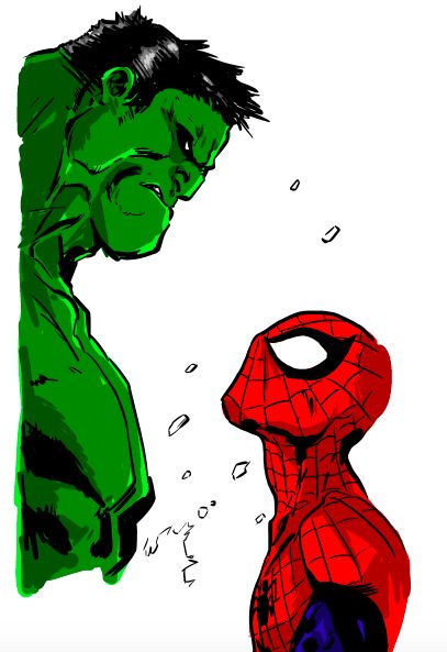 the incredible spider - man and his friend are depicted in this drawing