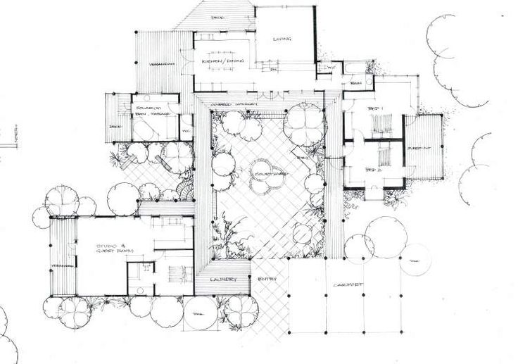 an architectural drawing of a house