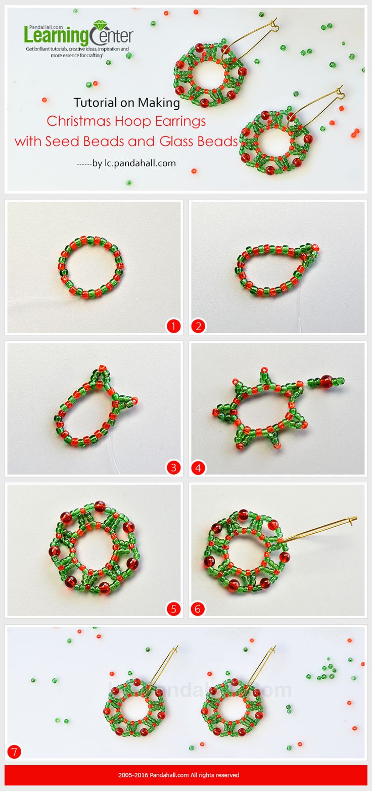 instructions to make beaded christmas wreaths with beads and glass beads by learning center