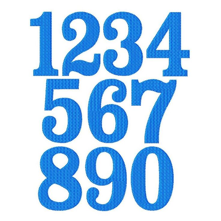 the numbers are blue and white in this machine embroidery design pattern, which is also available for