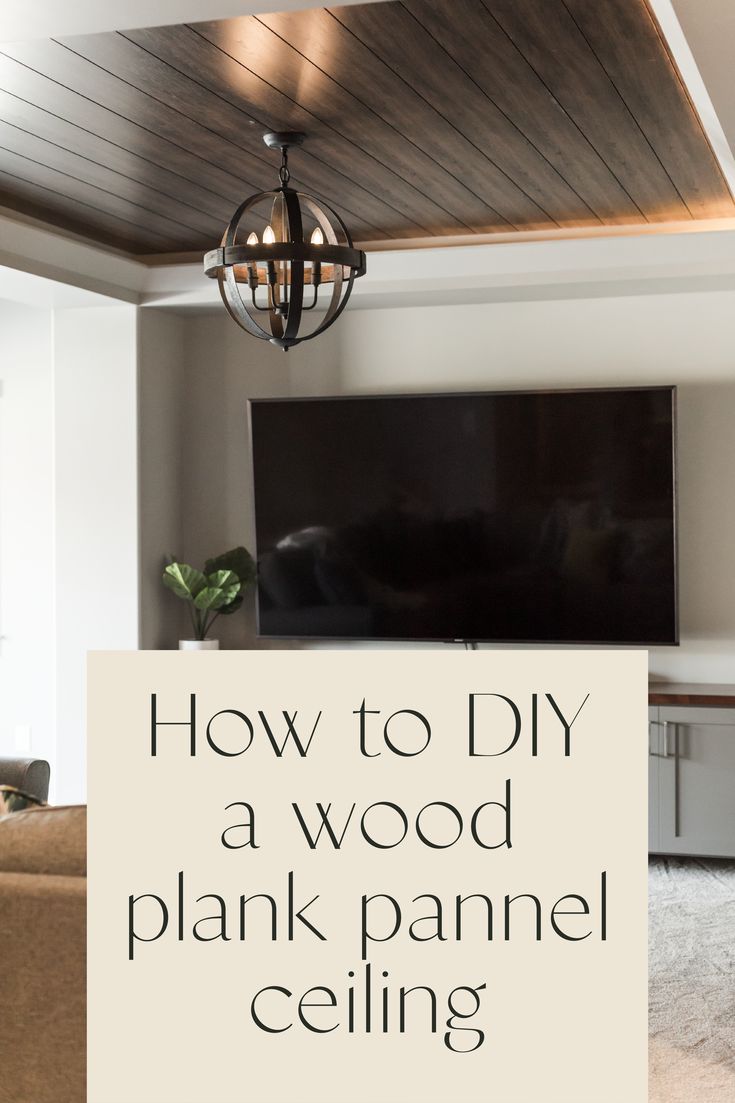 how to diy a wood plank panel ceiling in the living room or dining room