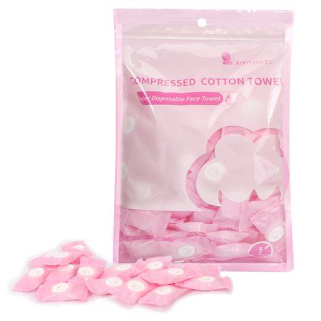 Toplive Compressed Towels 100 PCS Disposable Portable Face Towel Mini Tablets for Travel, Hiking, Camping, Sport, Beauty Salon and Outdoor Activities-Pink Compressed Towel, Mini Tablet, Camping Towel, Hand Wipes, Everyday Purse, Travel Towel, Face Towel, Soft Towels, Face Cleanser