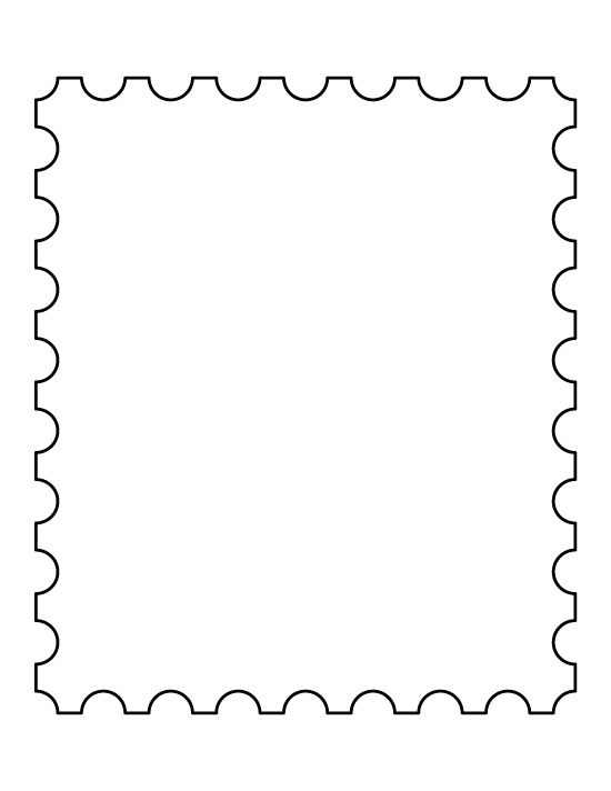 a blank postage stamp with scalloped edges