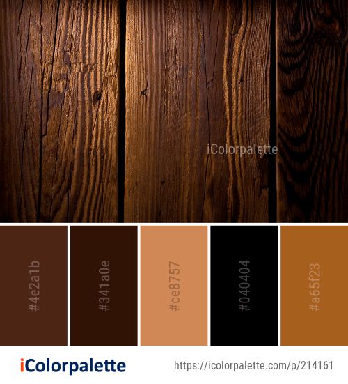 the color palette is brown, orange and black