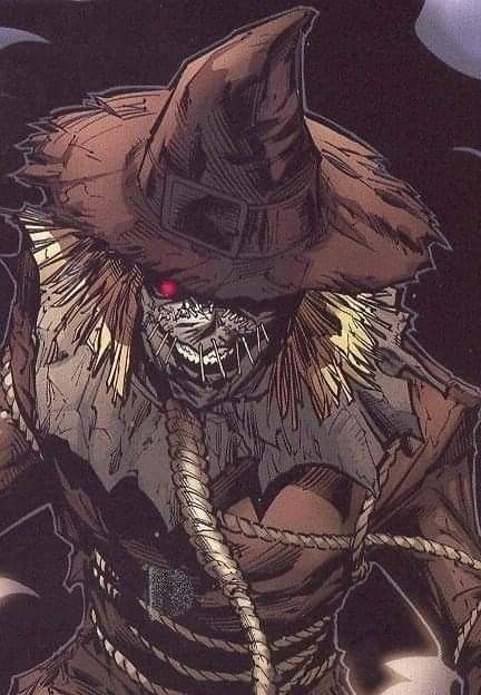 an image of a creepy scarecrow with red eyes