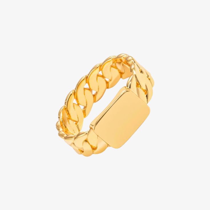 Link Design, Gold Filled Ring, Chain Link, Gold Filled, 18k Gold, Size 6, Sterling Silver, Chain, Ring