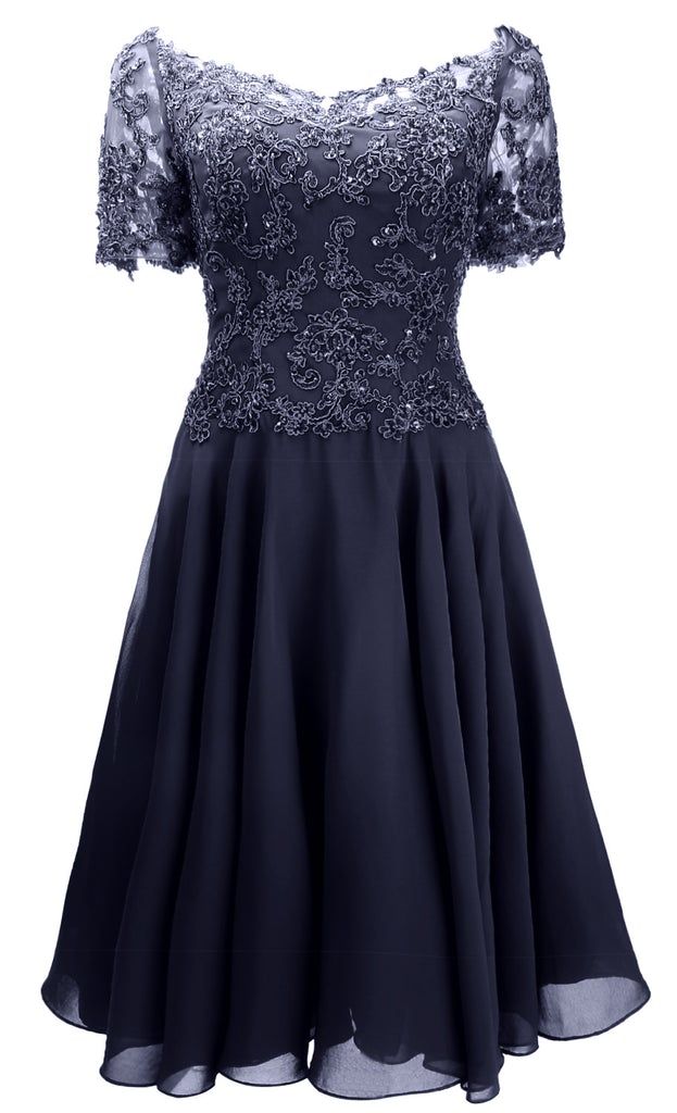 MACloth Women Short Sleeves Formal Gown V Neck Lace Midi Mother of Bri Mother Of Bride Dress, Military Ball Dresses, Mother Of Groom Dresses, Mother Of Bride, Rehearsal Dress, Ballroom Dress, Mothers Dresses, Royal Blue Dresses, Formal Gown