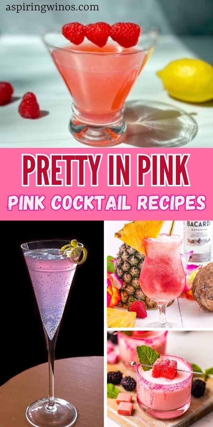 pretty in pink drink cocktails with raspberries and pineapple