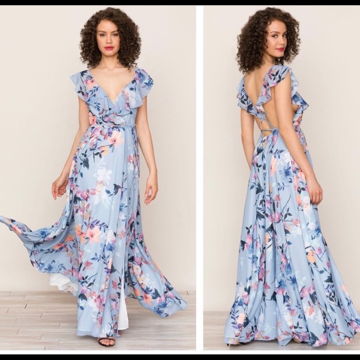 Brand New With Tags, Not A Single Flaw. Can’t Get A Cute Picture, But It’s A True Wrap Dress. Ruffle Blue Floral Dress Fitted Blue Floral Print Maxi Dress, Fitted Blue Maxi Dress With Floral Print, Blue Floor-length Maxi Dress For Brunch, Blue Floor-length Maxi Dress For Spring, Fitted Light Blue Maxi Dress For Spring, Fitted Light Blue Maxi Dress For Brunch, Fitted Light Blue V-neck Maxi Dress, Fitted Blue V-neck Maxi Dress, Blue Floor-length Floral Print Dress