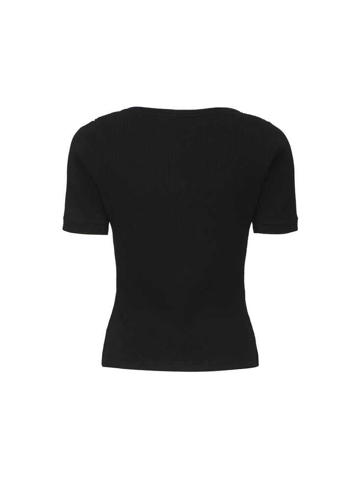 Introducing our luxuriously soft Gemma Top, crafted to envelop you in comfort and allure with every wear. Imbued with a delicate sensuality, this shirt boasts a softness that caresses the skin, ensuring a comfortable experience all day long. Elevate your look with the square-round neckline, expertly designed to flatter and accentuate your shoulder and neck lines. This thoughtful detail adds a touch of elegance and sophistication to your ensemble, effortlessly enhancing your natural beauty. Indul Elegant Short Sleeve T-shirt For Evening, Fine Knit Workwear Tops With Minimal Stretch, Sleek Fine Knit Tops For Workwear, Sleek Fine Knit Tops For Work, Classic Fitted Tops For Night Out, Black Modal Tops For Summer, Chic Fitted T-shirt For Night Out, Elegant Fine Knit Short Sleeve T-shirt, Spring Black Modal Top