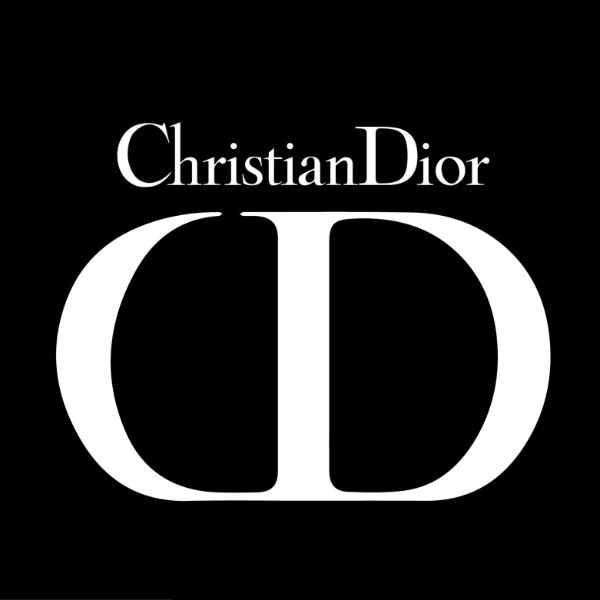 the christian dior logo on a black background