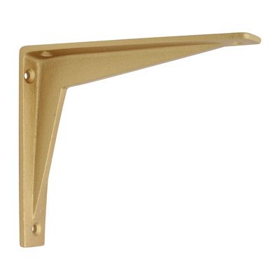 a gold shelf bracket on a white background