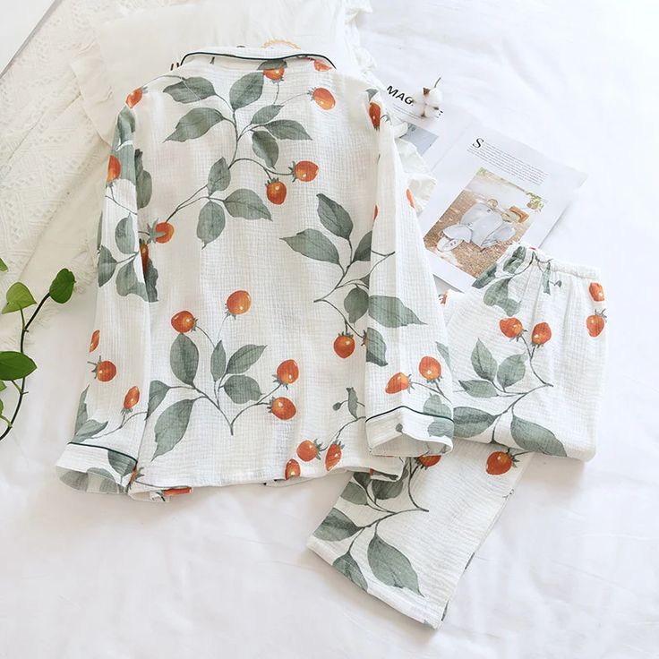 Orange blossom cotton crepe PJ set – diyadeen Floral Print Long Sleeve Bedtime Sets, Long Sleeve Floral Print Bedtime Sets, Cotton Long Sleeve Sleepwear For Spring, White Floral Print Long Sleeve Sleepwear, Spring Cotton Sets With Long Sleeve, Spring Cotton Long Sleeve Sets, Spring Long Sleeve Cotton Sets, Long Sleeve Sets For Spring Daywear, Spring Long Sleeve Daywear Sets