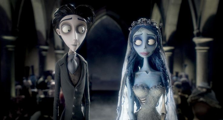 the corpse bride and groom are standing next to each other