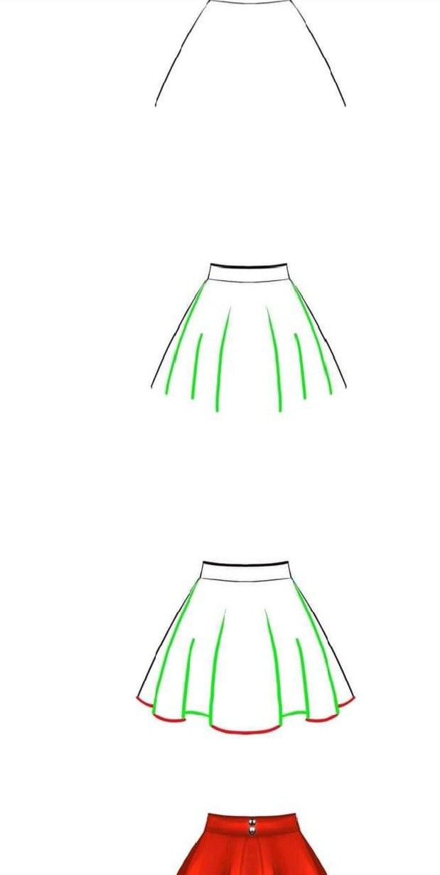 how to draw a skirt with pencils step by step drawing instructions for kids and beginners