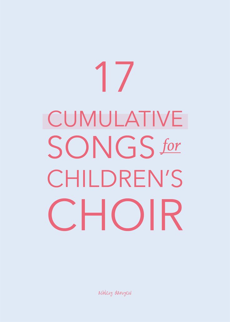 the title for 17 commutative songs for children's choir, with pink lettering on