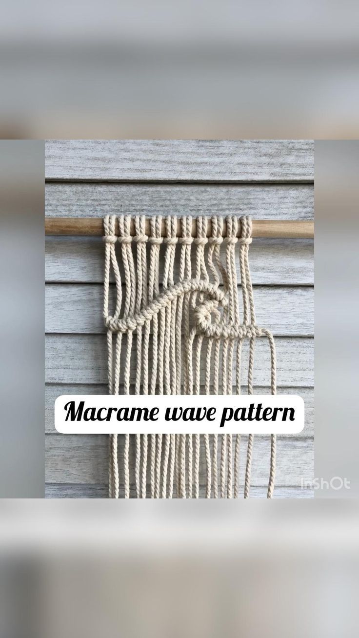 macrame wave pattern with the words macrame wave written on it