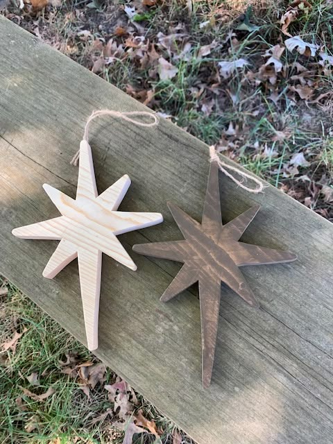 Christmas Star Wooden Tree Ornament Natural Handmade Gift - Heartfelt Giver Bethlehem Star, Wreath Centerpiece, Natural Ornaments, Christmas Tree Star, Holiday Tree Decorations, Cnc Projects, Christmas Wood Crafts, Wooden Stars, Wood Christmas Ornaments