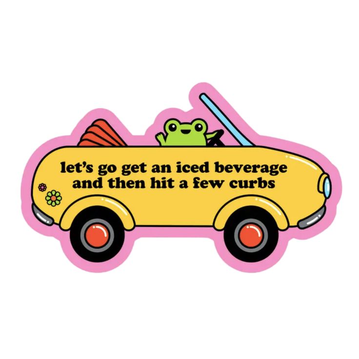 WOW a driving frog!!!! 4.2 x 2.5". Water and weatherproof vinyl material. Weird Accessories, Bad Drivers, Retro Funny, Love Anniversary, Car Bumper Stickers, Retro Humor, Iced Drinks, Puzzle Books, Lets Go