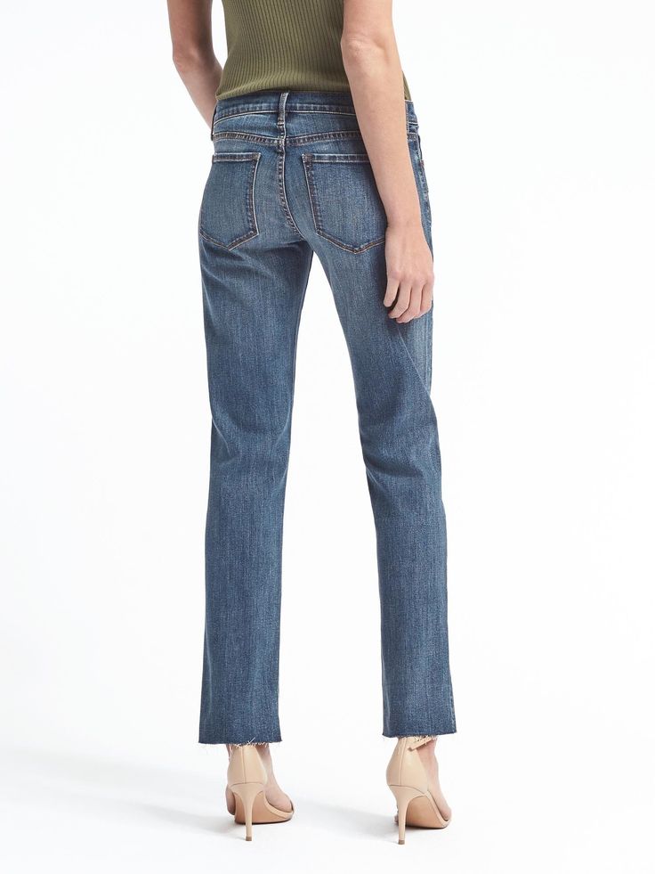 Banana Republic Sierra Wash Raw-Hem Girlfriend Jean: Style and comfort tags along with every single wear. Mid-rise Straight Fit Denim Blue Jeans, Dark Wash Straight Slim Fit Jeans, Slim Fit Denim Flare Jeans With Five Pockets, Mid-rise Slim Fit Cropped Denim Jeans, Straight Fit Jeans With Five Pockets And 5-inch Inseam, Dark Wash Slim Fit Jeans In Rigid Denim, Dark Wash Slim Fit Rigid Denim Jeans, Medium Wash Straight Fit Denim Jeans, Slim Fit Dark Wash Rigid Denim Jeans