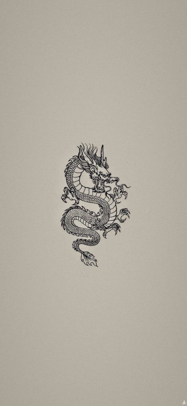 a black and white drawing of a dragon