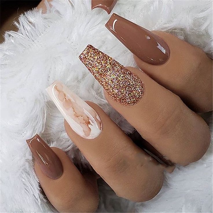 Marble Acrylic Nails, Brown Acrylic Nails, Fab Nails, Long Nail Designs, Winter Nails Acrylic, Fall Acrylic Nails, Thanksgiving Nails, Coffin Nails Long, Acrylic Nails Coffin Short