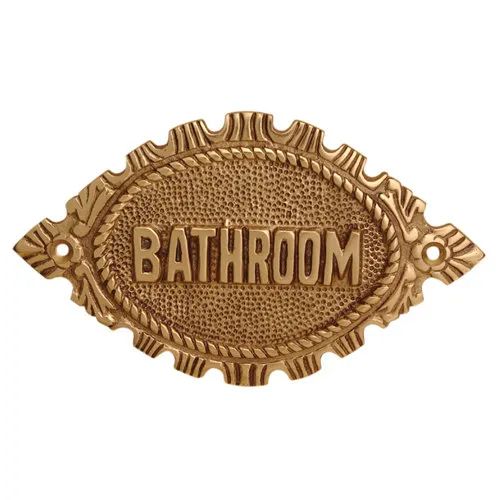 Restorers Brass Restroom Plaques | Van Dyke's Restorers Bathroom Sign, Brass Bathroom, Downstairs Bathroom, Bath Room, Vintage Bathroom, Vintage Market, Bathroom Signs, Kids' Bathroom, Home Reno