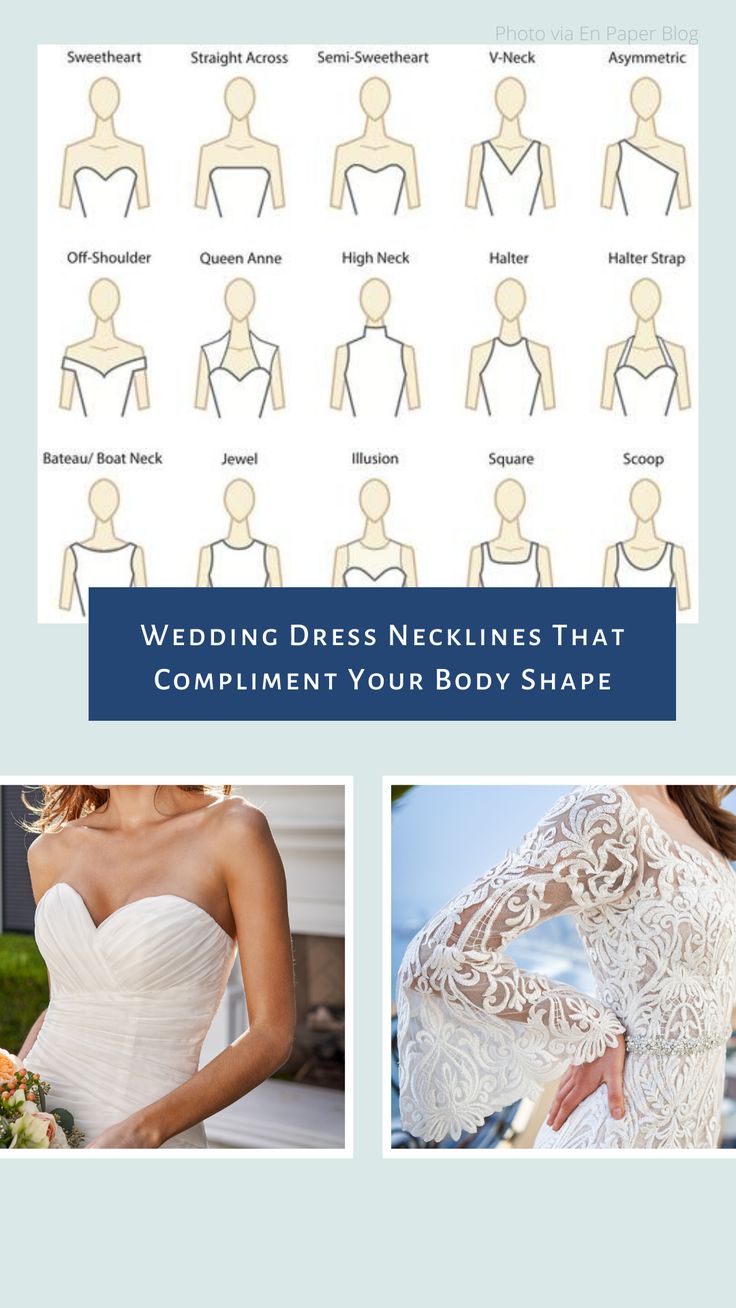 wedding dress necklines that compliment your body shape