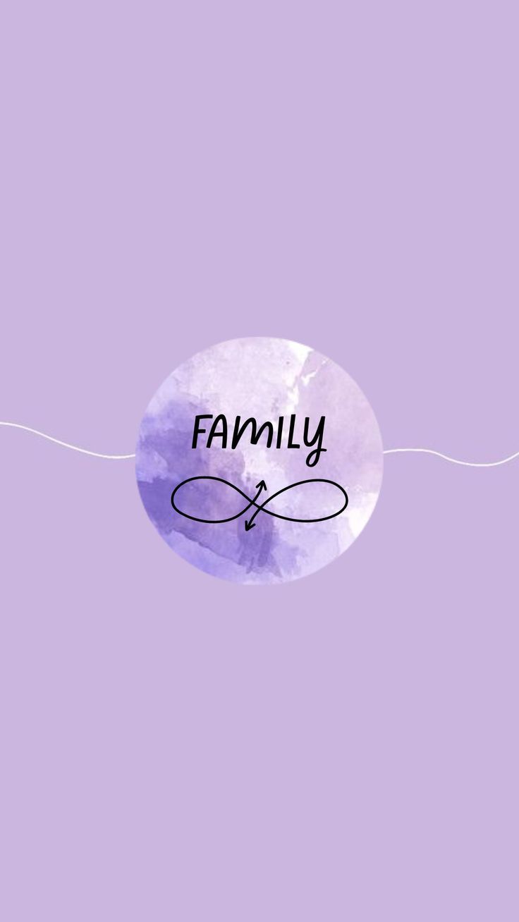 a purple background with the word family written in black ink on top of an oval