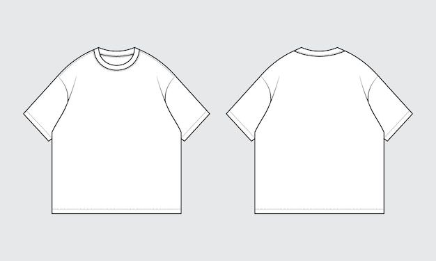 the front and back view of a white t - shirt with short sleeves, on a gray background