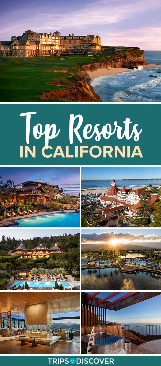 the cover of top resort in california with pictures of hotels and other places around it