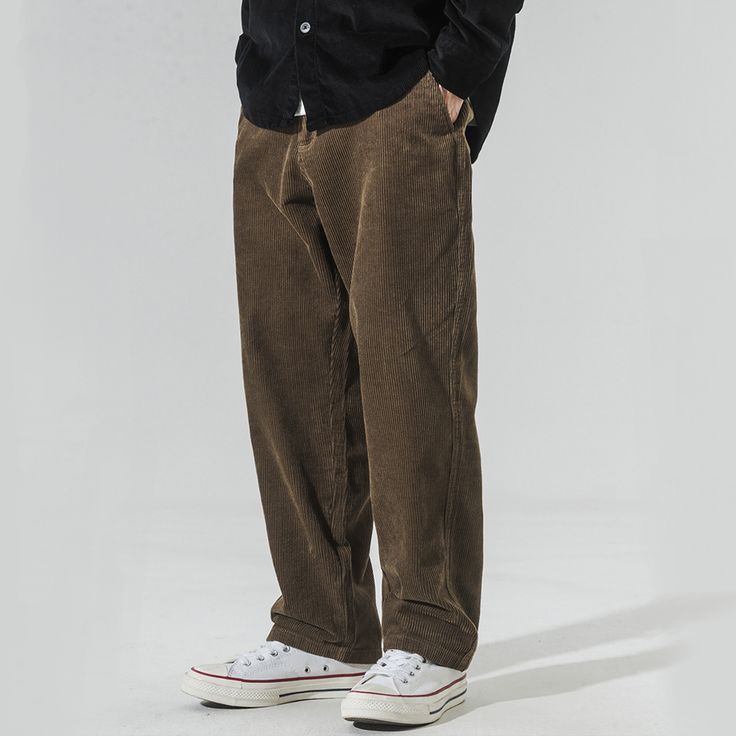 Feel daring and daringly fashionable in these classic Retro Loose Straight Corduroy Sweatpants! Flaunt your style and stand out with the perfect combination of risk-taking and timelessness. Dare to dream big and live life on the edge. Features: -100% Cotton -Mid-rise Waist -Drawstring Waistband -Regular Fit -Street Style Trendy Solid Color Corduroy Bottoms, Casual Solid Corduroy Pants, Casual Solid Color Corduroy Pants, Corduroy Pants With Pockets In Solid Color, Trendy Relaxed Fit Corduroy Pants, Trendy Relaxed Fit Corduroy Bottoms, Winter Corduroy Pants For Streetwear, Winter Corduroy Full Length Bottoms, Winter Full-length Corduroy Bottoms