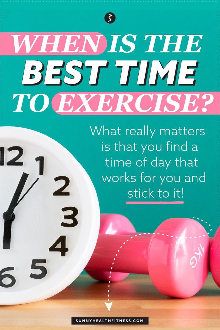 a clock with the words when is the best time to exercise? what really matters that you find a time of day that works for you and stick to it