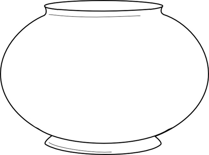 a black and white drawing of a fish bowl