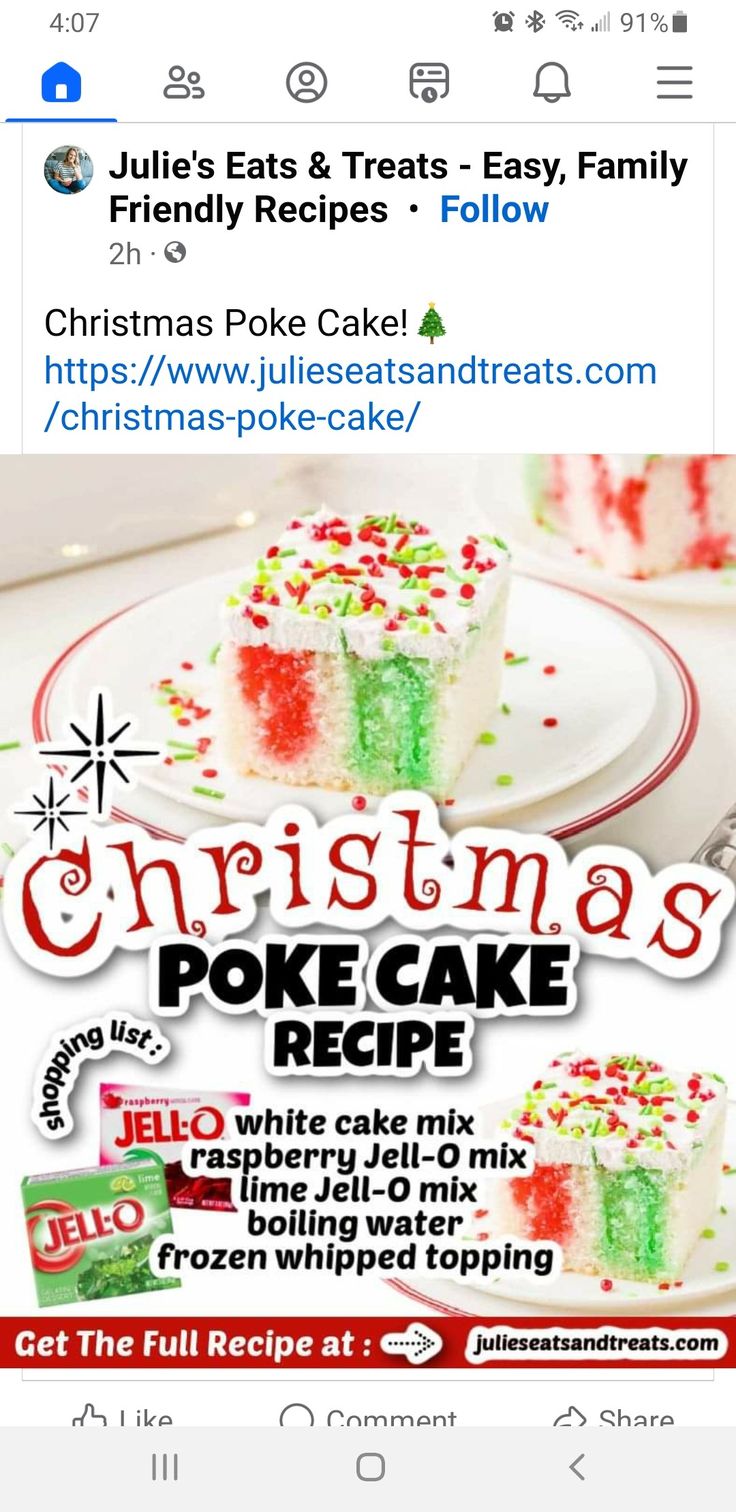 the christmas poke cake recipe on facebook