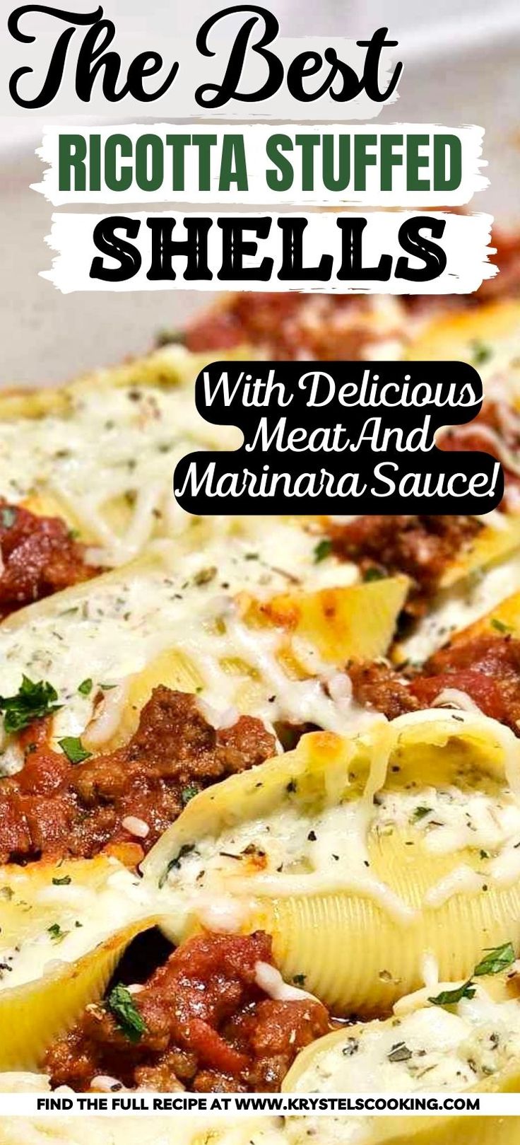 the best ricotta stuffed shells with delicious meat and marinara sauce is an easy dinner recipe