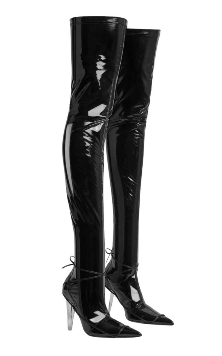 Peter Do Boots, Fitted Patent Leather Ankle-high Boots, Modern Patent Leather Knee-high Boots, Luxury Patent Leather Knee-high Boots With Pointed Toe, Knee-high Patent Leather Boots With Reinforced Heel, Luxury Patent Leather High Heel Knee-high Boots, Chevron Outfit, Boot Knife, Peter Do