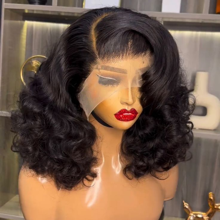 Buy Directly Frm Me At 250 On Insta-Gram Luxury Bouncy Wavy Wig Maryln B Frontal Wig Human Hair Wig . . Wig Cap With Strap And Combs Hold It Firm To The Head For Better Fitting . Brush / Comb Friendly Available Exactly As Seen Pin Up Frontal Wig, Sprinkle Makeup, Hollywood Curls Wig, Curled Black Wig, Cool Wigs, Voluminous Wig Black Women, Glueless Wigs Black Women, Black Wig Hairstyles, Real Hair Wigs For Women