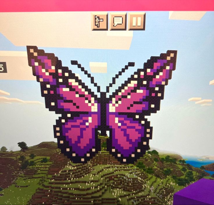 Minecraft, fairy world Butterfly Minecraft Build, Minecraft Butterfly House, Minecraft Butterfly, Pencil Art For Beginners, Minecraft Wall, Mc Builds, Minecraft Aesthetic, Easy Minecraft Houses, Minecraft Furniture