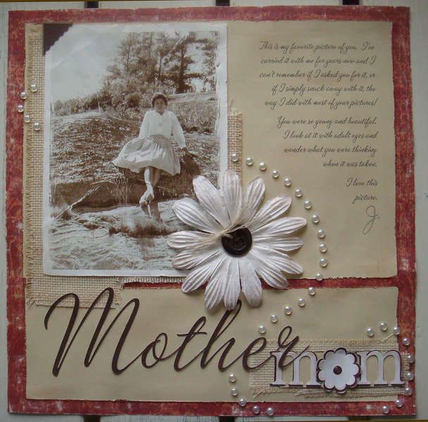 a mother's day card with a white flower