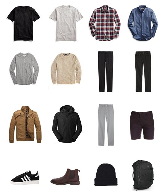 mens-carry-on-packing-list-europe Mens Travel Clothes, Packing List For Europe, Capsule Wardrobe Men, Europe Winter Travel, Men's Capsule Wardrobe, Packing List Men, Winter Packing List, Europe Packing List, Europe Travel Outfits